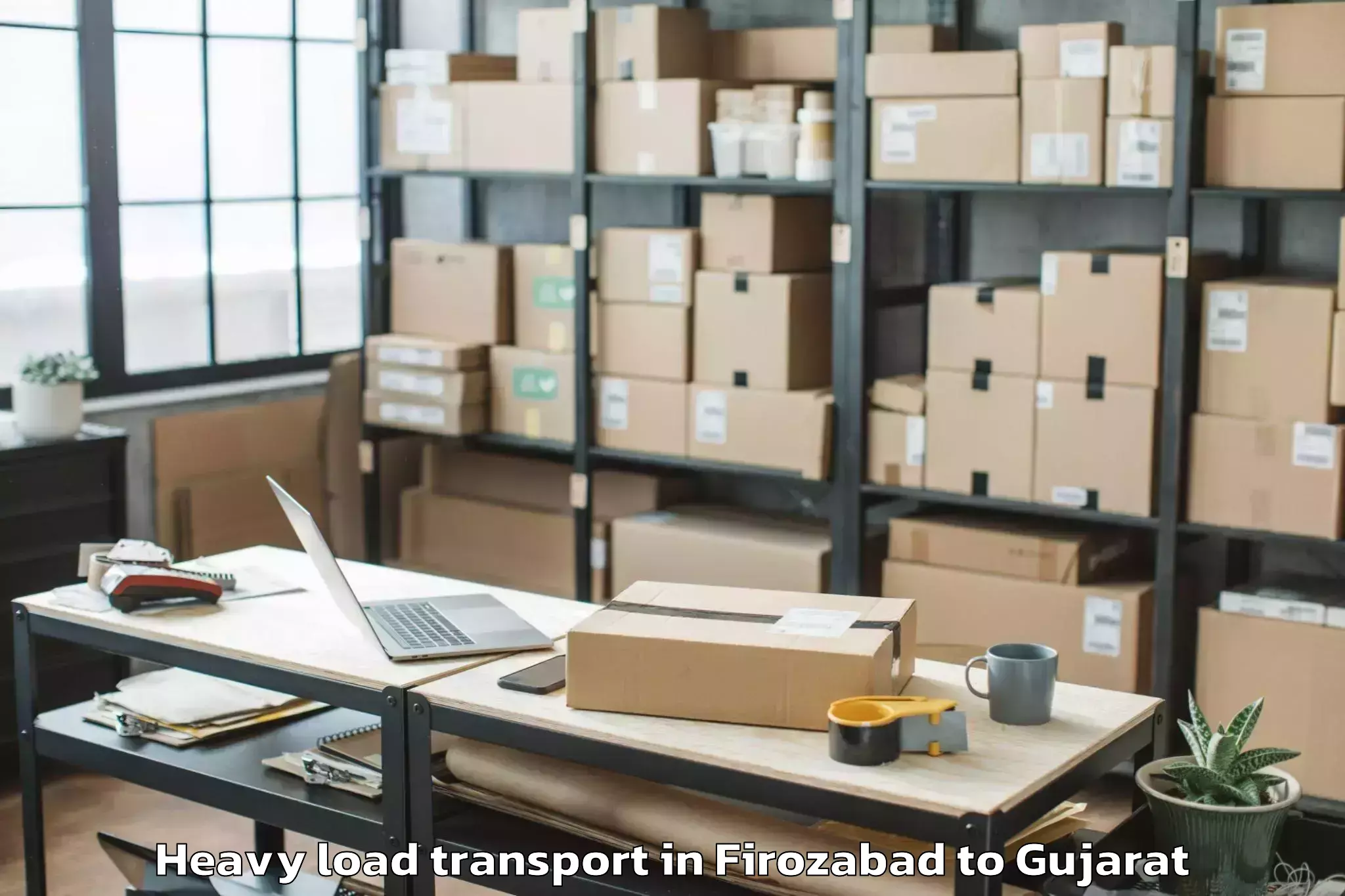 Reliable Firozabad to Mendarda Heavy Load Transport